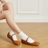 imageTrary Mary Jane Ballet Flats Black Flats for Women Ankle Strap Dressy Comfortable FlatsBrown