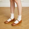 imageTrary Mary Jane Ballet Flats Black Flats for Women Ankle Strap Dressy Comfortable FlatsBrown
