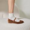 imageTrary Mary Jane Ballet Flats Black Flats for Women Ankle Strap Dressy Comfortable FlatsBrownVelvet