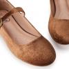 imageTrary Mary Jane Ballet Flats Black Flats for Women Ankle Strap Dressy Comfortable FlatsBrownVelvet