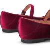 imageTrary Mary Jane Ballet Flats Black Flats for Women Ankle Strap Dressy Comfortable FlatsBurgundyVelvet