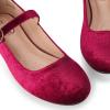 imageTrary Mary Jane Ballet Flats Black Flats for Women Ankle Strap Dressy Comfortable FlatsBurgundyVelvet