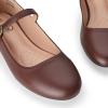 imageTrary Mary Jane Ballet Flats Black Flats for Women Ankle Strap Dressy Comfortable FlatsCoffee
