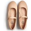 imageTrary Mary Jane Ballet Flats Black Flats for Women Ankle Strap Dressy Comfortable FlatsNudeNubuck