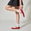 imageTrary Mary Jane Ballet Flats Black Flats for Women Ankle Strap Dressy Comfortable FlatsRed