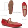 imageTrary Mary Jane Ballet Flats Black Flats for Women Ankle Strap Dressy Comfortable FlatsRed