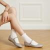 imageTrary Mary Jane Ballet Flats Black Flats for Women Ankle Strap Dressy Comfortable FlatsSilver Glitter