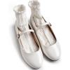 imageTrary Mary Jane Ballet Flats Black Flats for Women Ankle Strap Dressy Comfortable FlatsWhite
