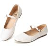 imageTrary Mary Jane Ballet Flats Black Flats for Women Ankle Strap Dressy Comfortable FlatsWhite