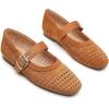 imageTrary Mary Jane Shoes Women Mary Jane Flats for Women Ballet Flats Shoes Round Toe Mary Jane Flats Shoes Dressy ComfortableAbrown