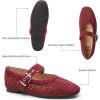 imageTrary Mary Jane Shoes Women Mary Jane Flats for Women Ballet Flats Shoes Round Toe Mary Jane Flats Shoes Dressy ComfortableAburgundy