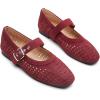 imageTrary Mary Jane Shoes Women Mary Jane Flats for Women Ballet Flats Shoes Round Toe Mary Jane Flats Shoes Dressy ComfortableAburgundy