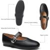 imageTrary Mary Jane Shoes Women Mary Jane Flats for Women Ballet Flats Shoes Round Toe Mary Jane Flats Shoes Dressy ComfortablePu Black