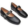 imageTrary Mary Jane Shoes Women Mary Jane Flats for Women Ballet Flats Shoes Round Toe Mary Jane Flats Shoes Dressy ComfortablePu Black