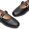 imageTrary Mary Jane Shoes Women Mary Jane Flats for Women Ballet Flats Shoes Round Toe Mary Jane Flats Shoes Dressy ComfortablePu Black