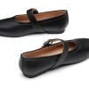 imageTrary Mary Jane Shoes Women Mary Jane Flats for Women Ballet Flats Shoes Round Toe Mary Jane Flats Shoes Dressy ComfortablePu Black