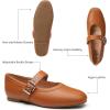 imageTrary Mary Jane Shoes Women Mary Jane Flats for Women Ballet Flats Shoes Round Toe Mary Jane Flats Shoes Dressy ComfortablePu Brown
