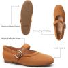 imageTrary Mary Jane Shoes Women Mary Jane Flats for Women Ballet Flats Shoes Round Toe Mary Jane Flats Shoes Dressy ComfortableSuede Brown