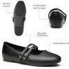imageTrary Mary Jane Shoes Women Square Toe Flats for Women Dressy Ballet Flat Mary Jane Flats with Buckle Strap Comfortable Slip On Casual ShoesBlack