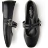 imageTrary Mary Jane Shoes Women Square Toe Flats for Women Dressy Ballet Flat Mary Jane Flats with Buckle Strap Comfortable Slip On Casual ShoesBlack