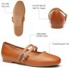 imageTrary Mary Jane Shoes Women Square Toe Flats for Women Dressy Ballet Flat Mary Jane Flats with Buckle Strap Comfortable Slip On Casual ShoesBrown