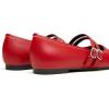 imageTrary Mary Jane Shoes Women Square Toe Flats for Women Dressy Ballet Flat Mary Jane Flats with Buckle Strap Comfortable Slip On Casual ShoesRed