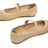 imageTrary Mary Jane Shoes Women Woven Flats for Women Dressy Ballet Flats Squared Toe Mary Jane Flats ShoesBeige Woven