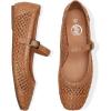 imageTrary Mary Jane Shoes Women Woven Flats for Women Dressy Ballet Flats Squared Toe Mary Jane Flats ShoesBrown Woven