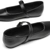 imageTrary Mary Jane Shoes Women Woven Flats for Women Dressy Ballet Flats Squared Toe Mary Jane Flats ShoesPu Black