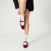 imageTrary Mary Jane Shoes Women Woven Flats for Women Dressy Ballet Flats Squared Toe Mary Jane Flats ShoesVelvet Burgundy