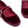 imageTrary Womens Ballet FlatsSquare Toe Velvet Mary Jane Shoes WomenComfortable Dress Shoes for Women DressyBurgundy Velvet