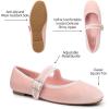 imageTrary Womens Ballet FlatsSquare Toe Velvet Mary Jane Shoes WomenComfortable Dress Shoes for Women DressyPink Velvet