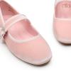 imageTrary Womens Ballet FlatsSquare Toe Velvet Mary Jane Shoes WomenComfortable Dress Shoes for Women DressyPink Velvet
