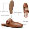 imageTrary Mules for Women Mary Jane Mules with Adjustable Buckle Flats for Women Slip On Shoes Loafers for Casual Work TravelBrown