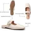 imageTrary Mules for Women Mary Jane Mules with Adjustable Buckle Flats for Women Slip On Shoes Loafers for Casual Work TravelWhite
