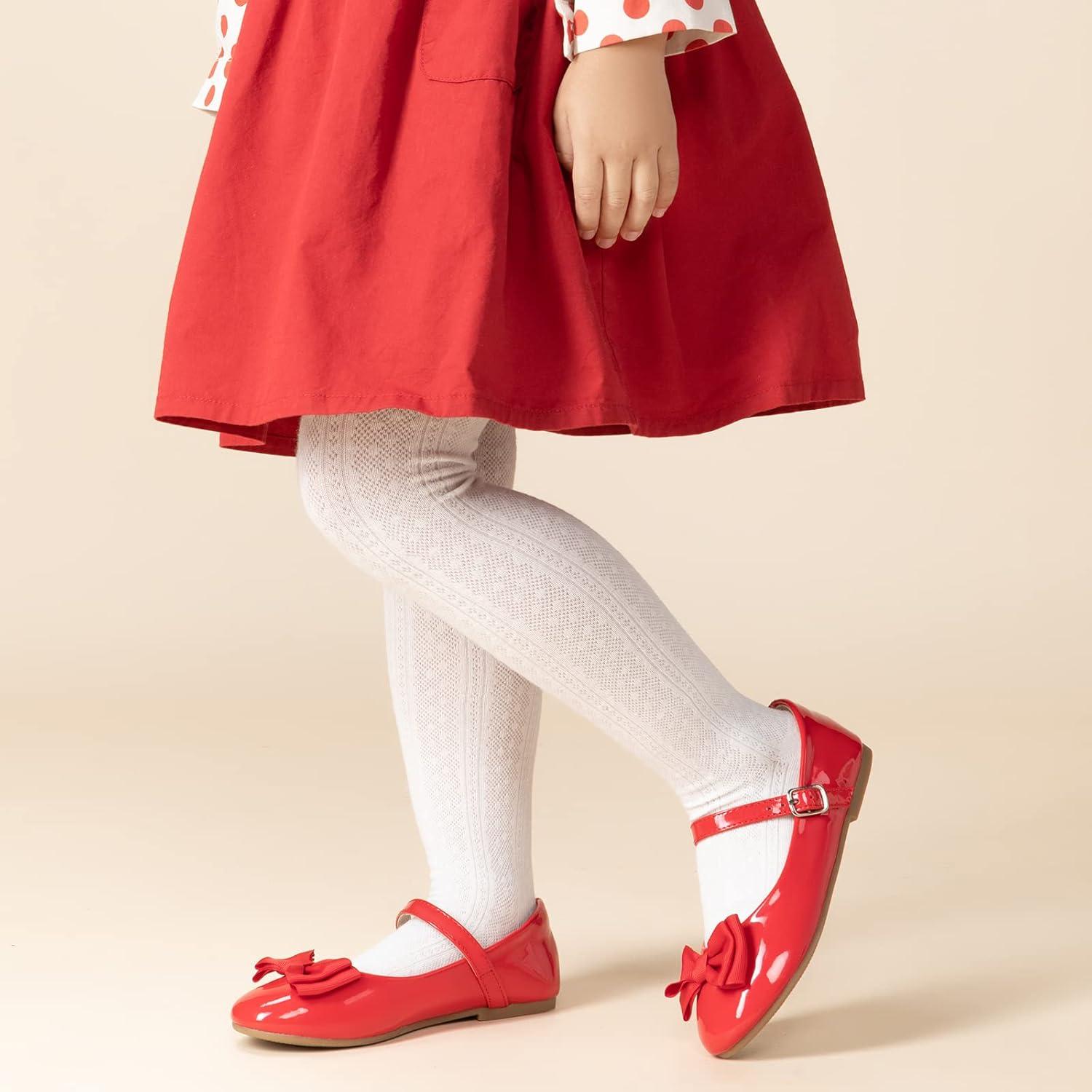 imageTrary Girls Mary Janes Ballet Flats School Uniform Dress Shoes Casual Party Wedding Flower Shoes for Little KidBig Kid