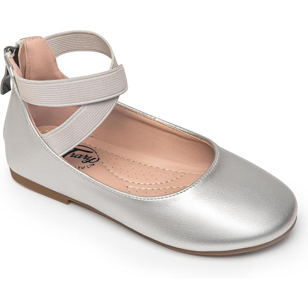 imageTrary Girls Dress Shoes with Crossover Straps Ballet Flats Mary Jane Shoes for Girls