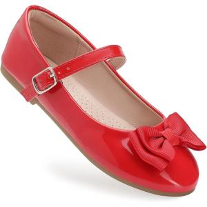 imageTrary Girls Mary Janes Ballet Flats School Uniform Dress Shoes Casual Party Wedding Flower Shoes for Little KidBig Kid