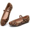 imageTrary Mary Jane Ballet Flats Black Flats for Women Ankle Strap Dressy Comfortable FlatsLeopard