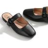 imageTrary Mules for Women Mary Jane Mules with Adjustable Buckle Flats for Women Slip On Shoes Loafers for Casual Work TravelBlack