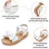 imageTrary Toddler Sandals for Baby Girls Boys Summer Sandals Cute Kids Shoes Lightweight Open Toe Sandals Beach Holiday Unisex Child SandalsWhite Bowknot