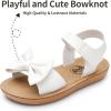 imageTrary Toddler Sandals for Baby Girls Boys Summer Sandals Cute Kids Shoes Lightweight Open Toe Sandals Beach Holiday Unisex Child SandalsWhite Bowknot