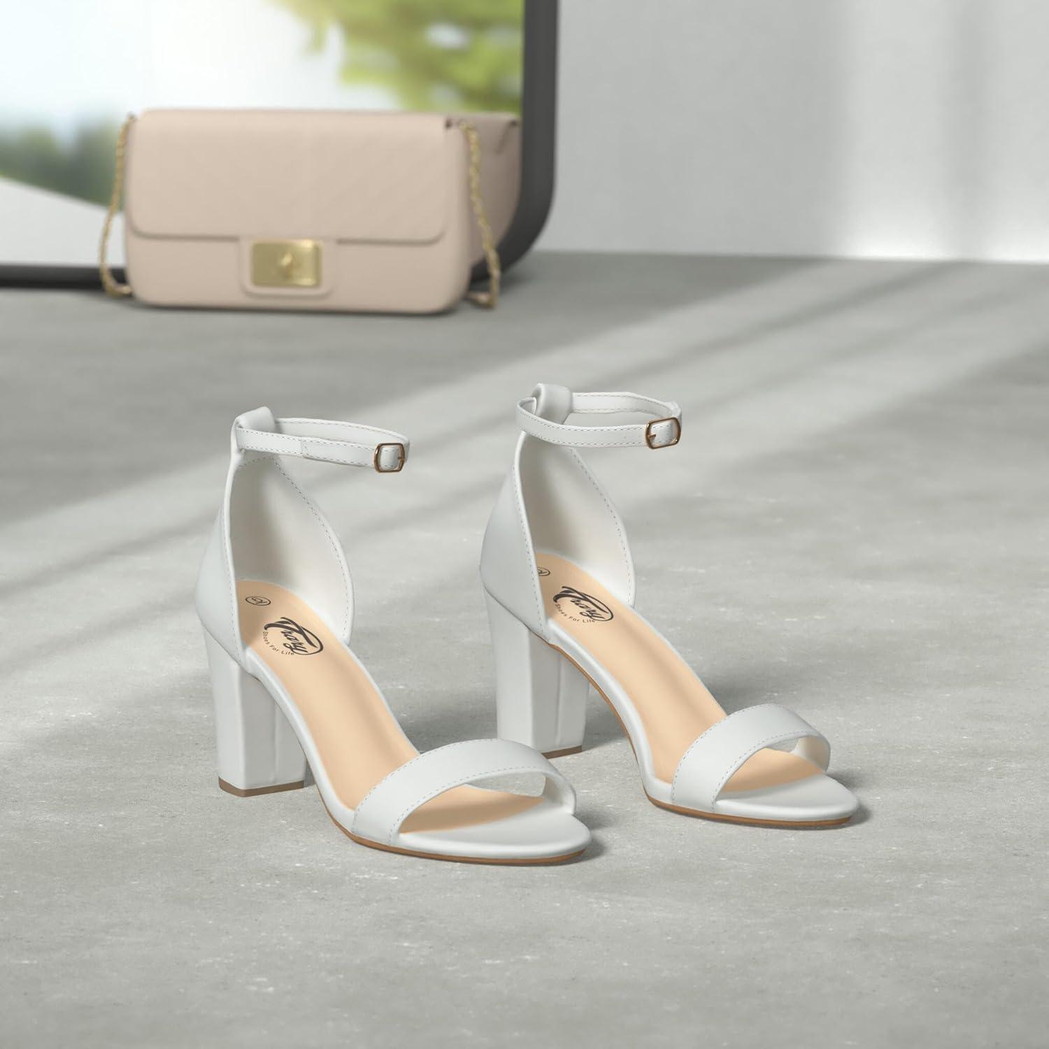 imageTrary Wedding Shoes for Bride Heels for Women Rubber Sole and Insole Provide Excellent CushionLight Gray Pu