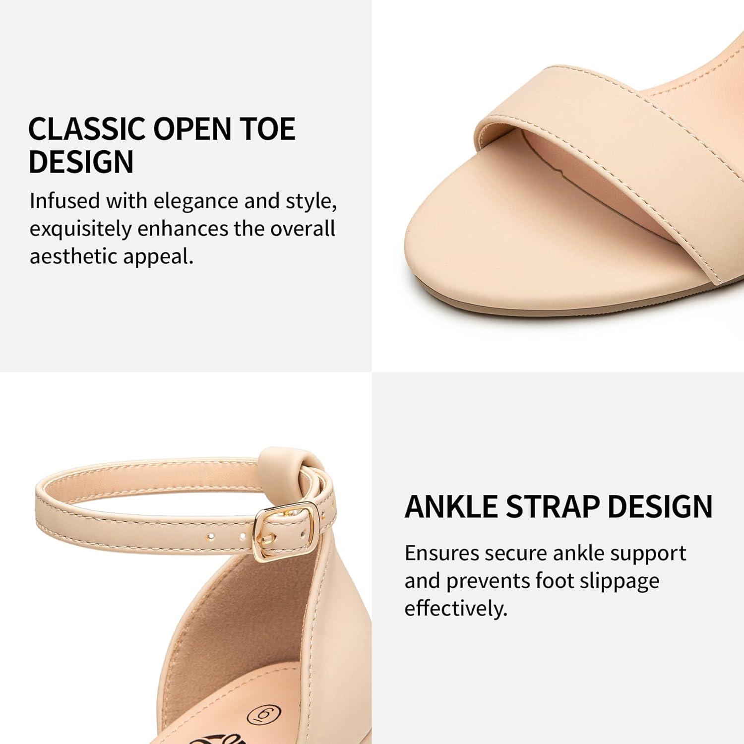imageTrary Wedding Shoes for Bride Heels for Women Rubber Sole and Insole Provide Excellent CushionNude Strappy