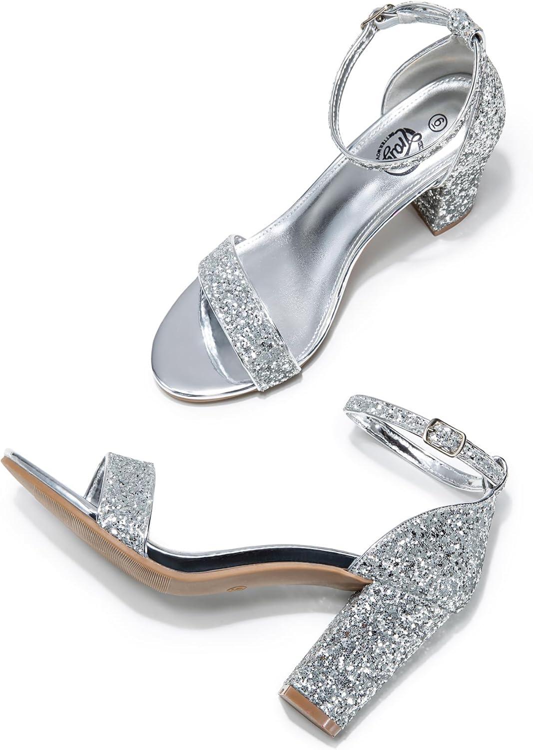 imageTrary Wedding Shoes for Bride Heels for Women Rubber Sole and Insole Provide Excellent CushionSilver Sparkly