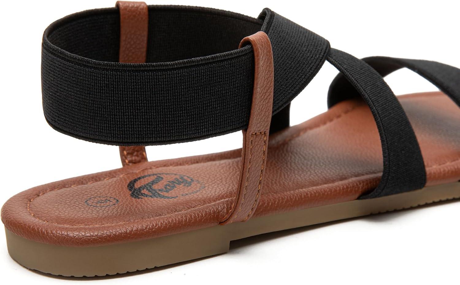 imageTrary Womens Dressy Summer Sandals Elastic Cute Open Toe Wide Sandalias Para MujerBlack