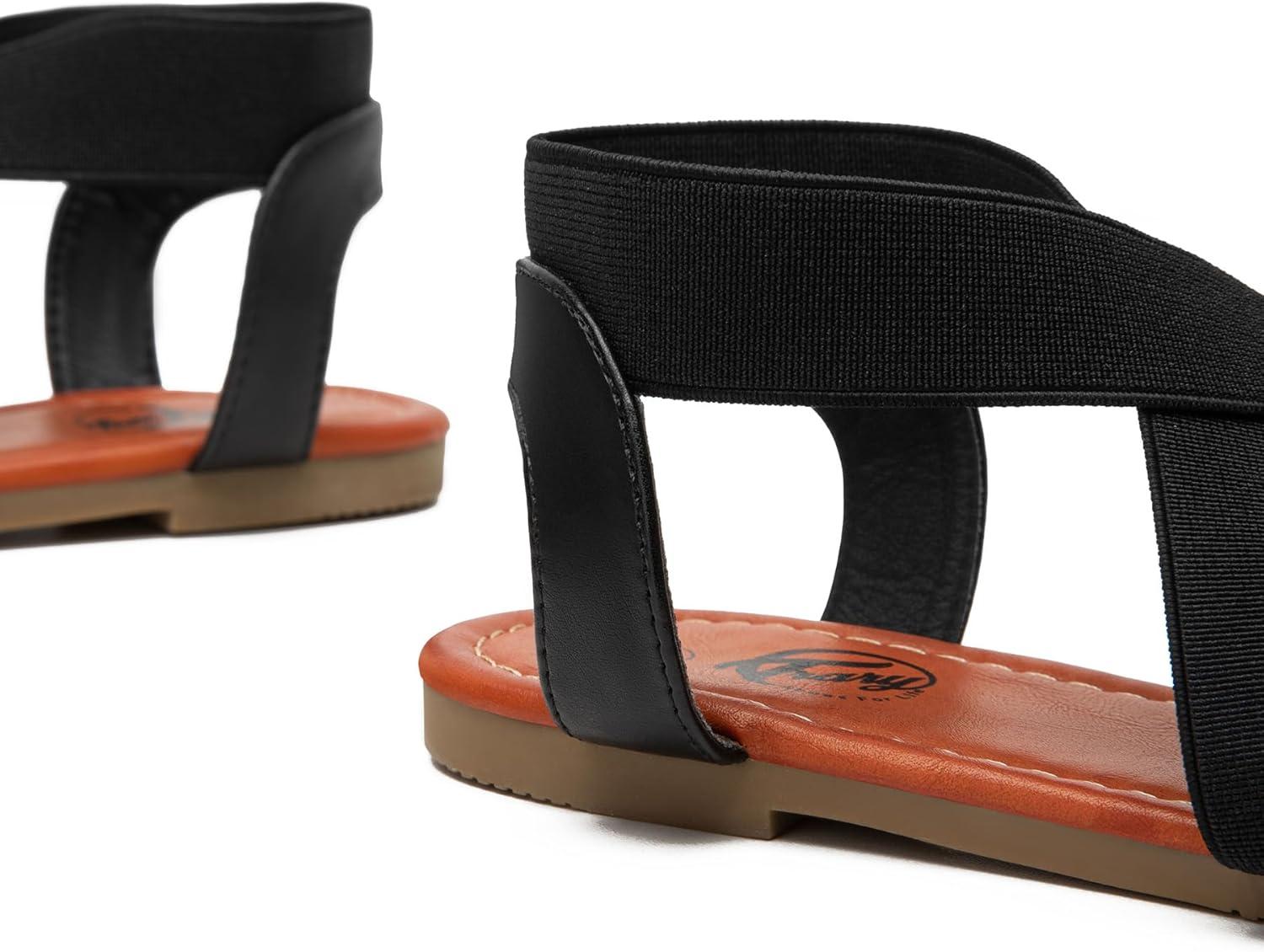 imageTrary Womens Dressy Summer Sandals Elastic Cute Open Toe Wide Sandalias Para MujerBlack01