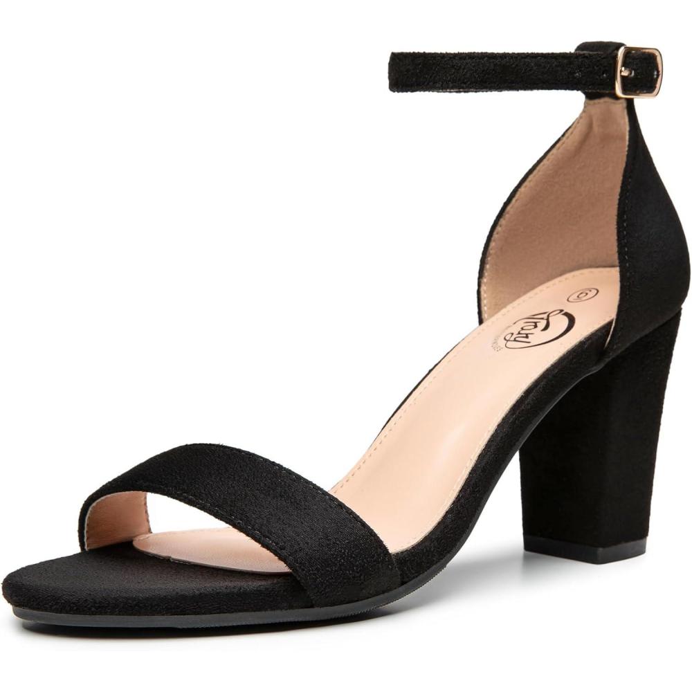 imageTrary Wedding Shoes for Bride Heels for Women Rubber Sole and Insole Provide Excellent CushionBlack Suede