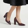 imageTrary Heels for Women Closed Pointed Toe Chunky Pumps Shoes Women Block High Heels Comfortable SlipOn Dress Office Party Wedding Shoes 354quot HeelBurgundy