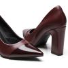 imageTrary Heels for Women Closed Pointed Toe Chunky Pumps Shoes Women Block High Heels Comfortable SlipOn Dress Office Party Wedding Shoes 354quot HeelBurgundy